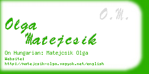 olga matejcsik business card